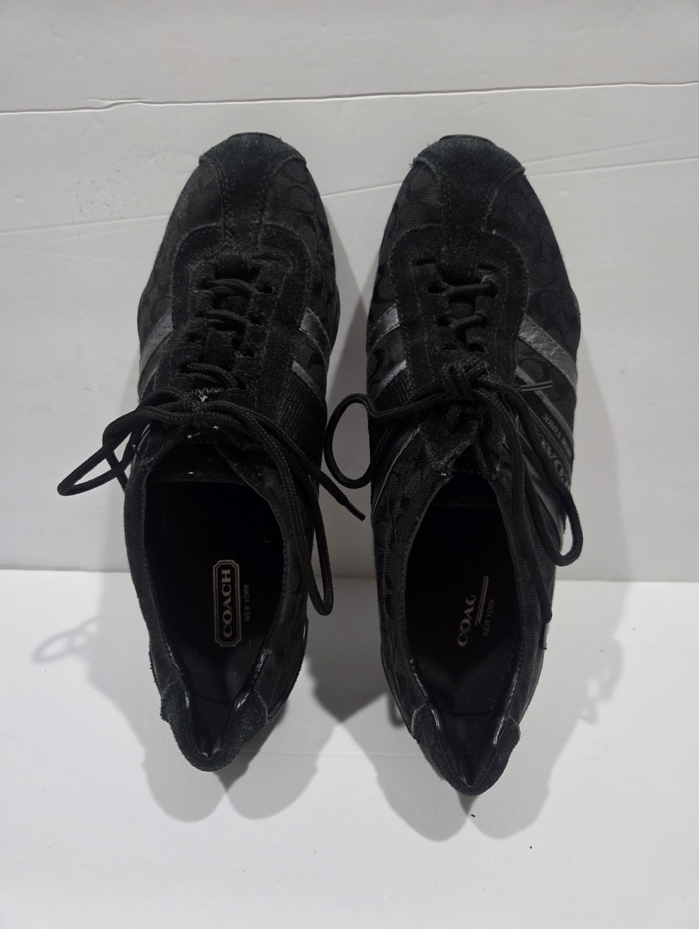 COACH Remonna  Black Low-Top Logo Canvas   Sneakers Sz.6.5M